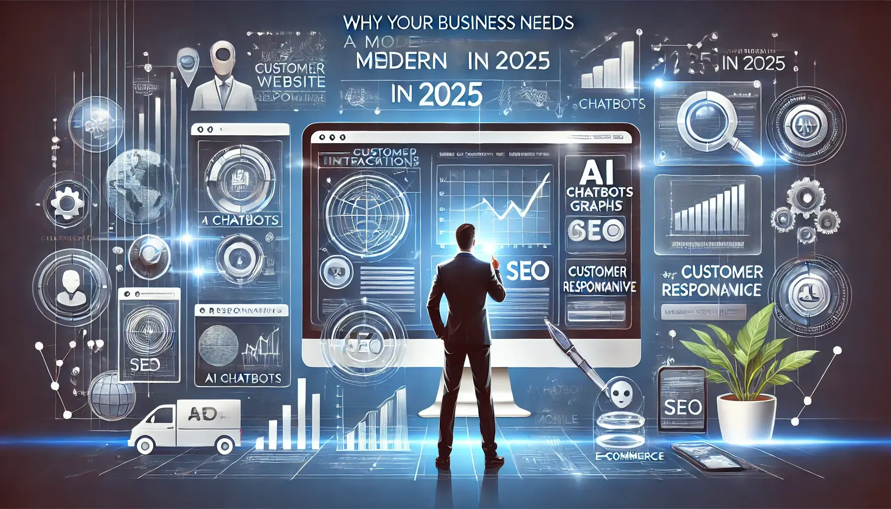 Modern website design with latest technologies illustration