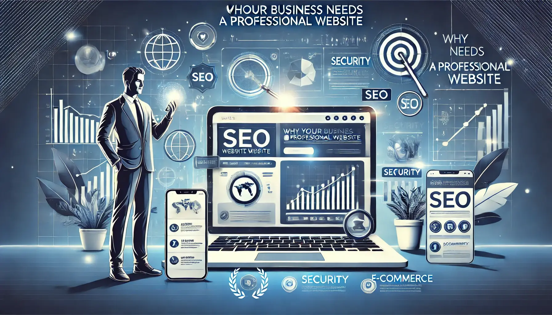 Ilustrasi desain website bisnis profesional